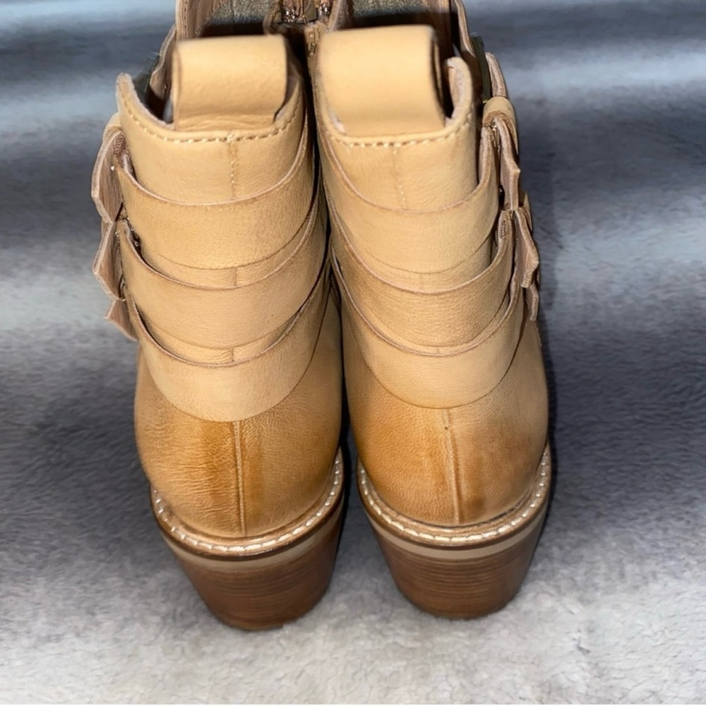Seychelles Tan Leather Buckle Ankle Booties Women’s Size 10 New in Box - Picture 9 of 14